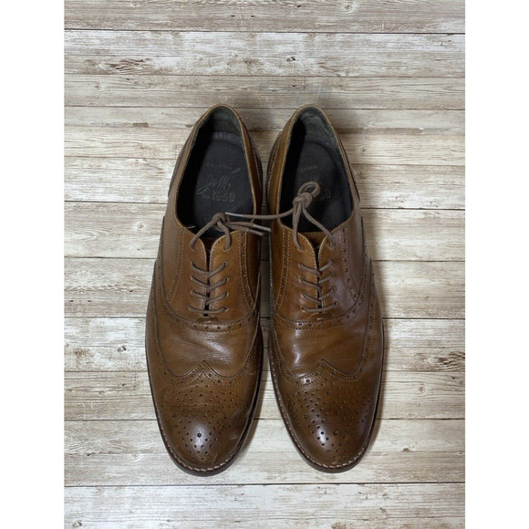 J & M 1850 Shoes Mens 10.5 Brown Leather Wingtip Oxford Laced Brazil main image 13
